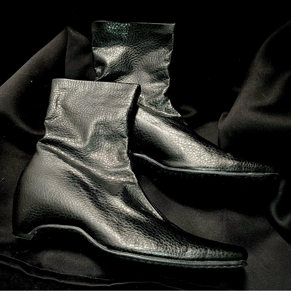 Ursula Mascaro Pebbled Leather Sock Booties